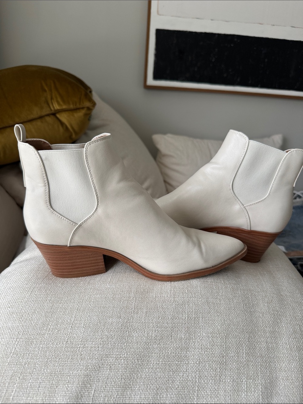 Universal Thread Kennedy Women's Cream Ankle Boots size 9 1/2. - Picture 9 of 11